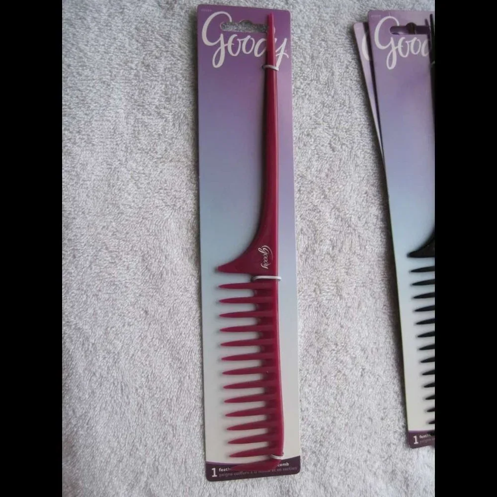 Goody Long Tail Pick Feather Hair Comb Wide Teeth Feathered Style Curls Section